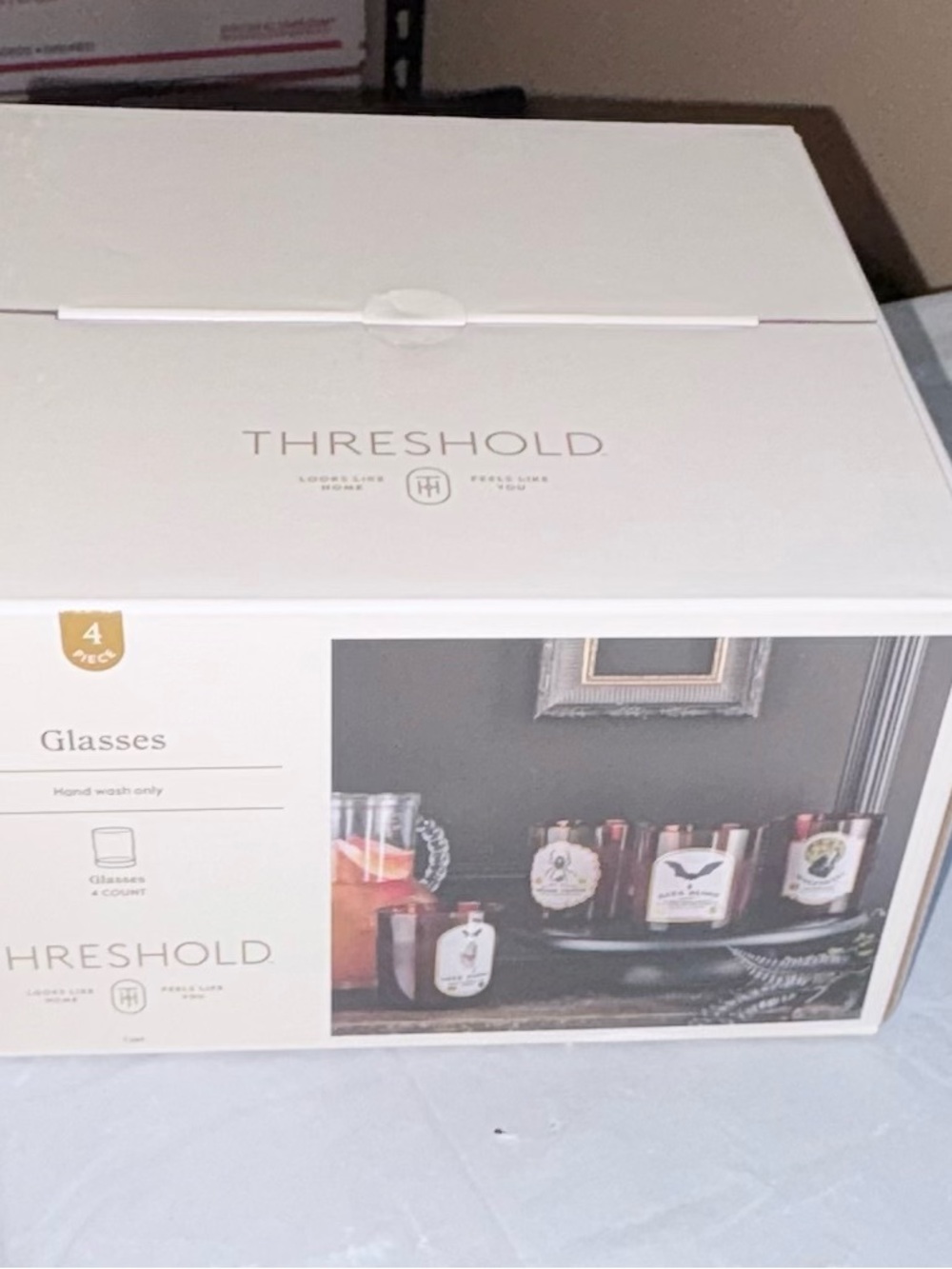 Threshold White Glass Beverage Tumblers – 4 Pack